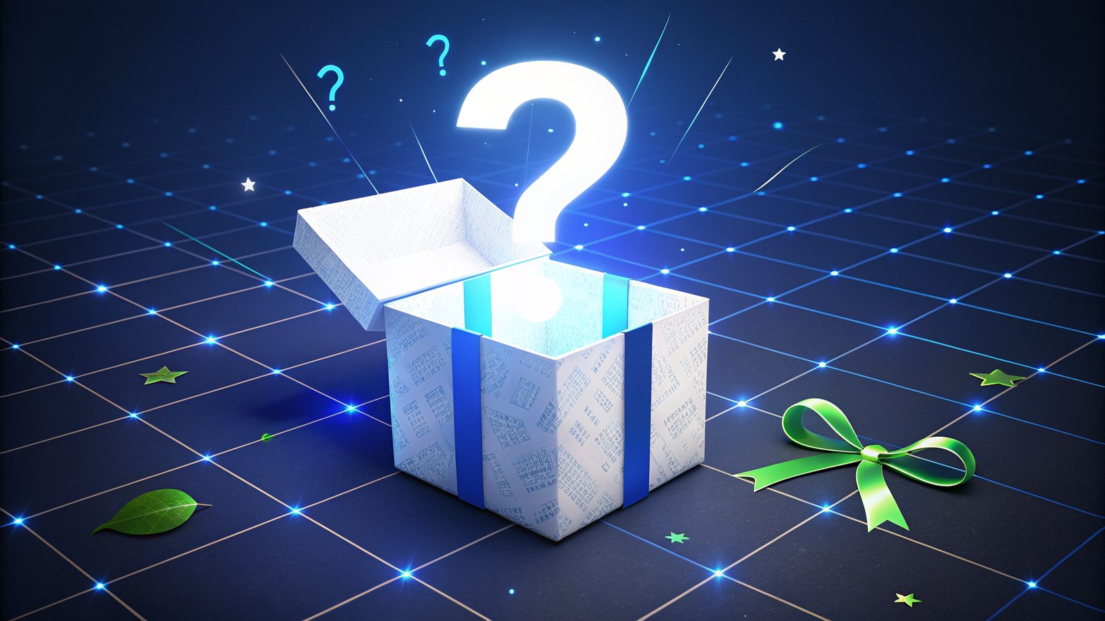 An empty bonus balance and a question mark on a phone screen on a navy grid