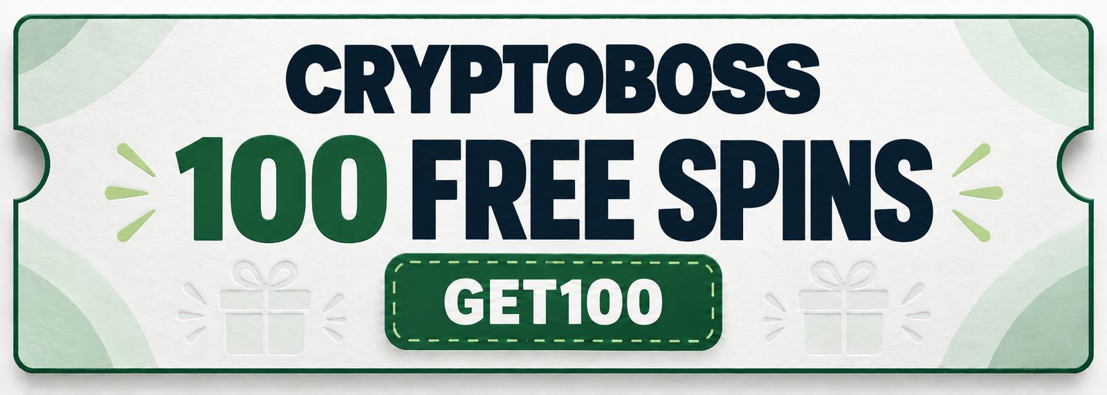 CryptoBoss coupon: 100 free spins with promo code GET100.