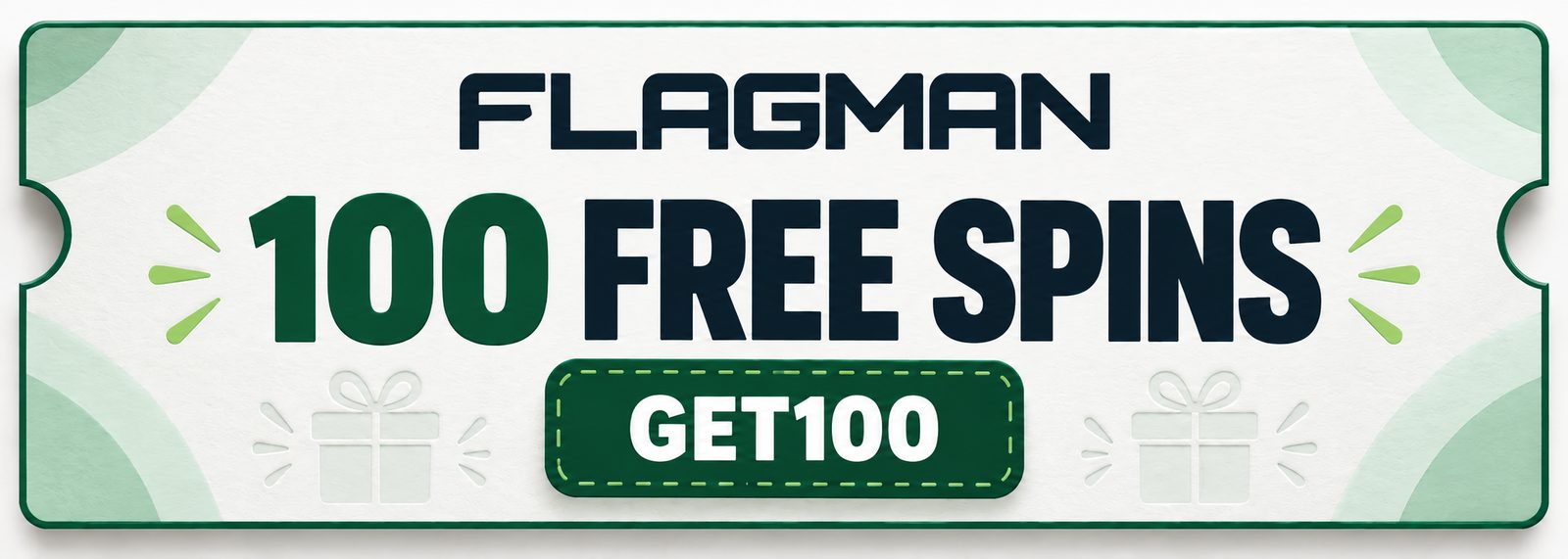 Flagman coupon with 100 free spins and promo code GET100.