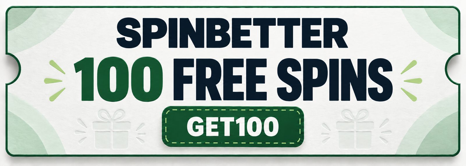 Spinbetter coupon: 100 free spins with promo code GET100.