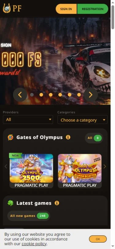 Play Fortuna: mobile casino lobby