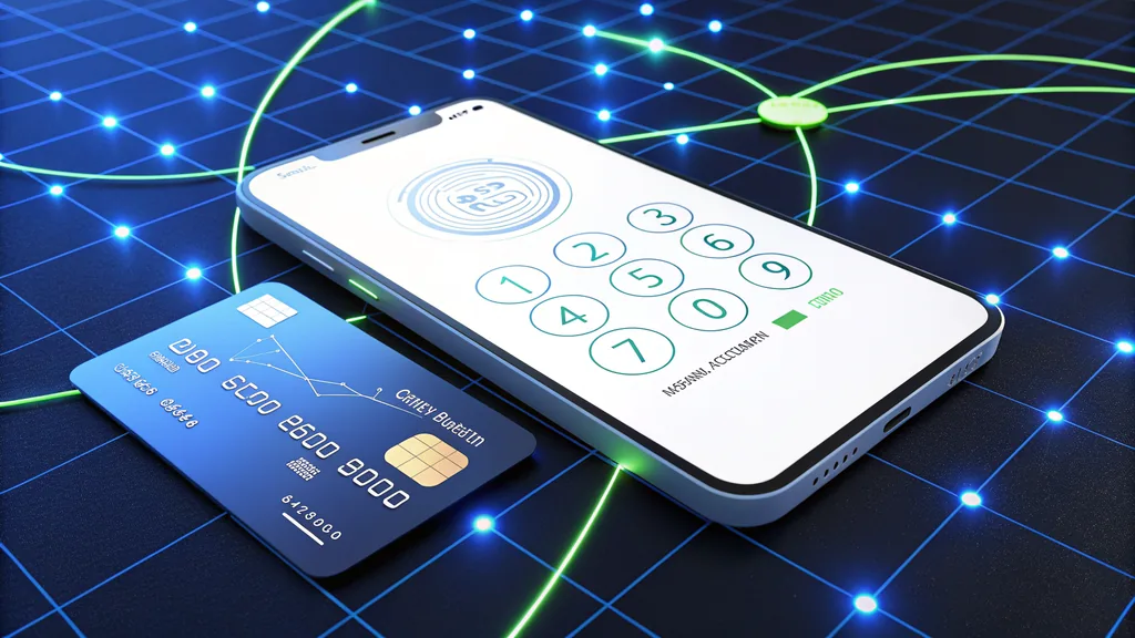 Phone payment-code screen and bank card illustrating BLIK
