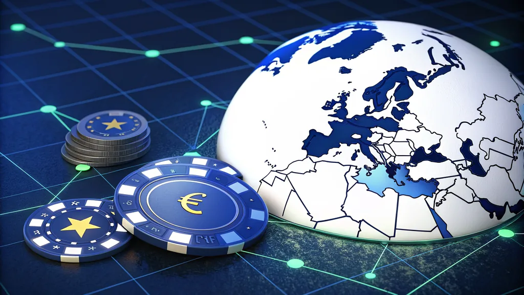Globe and euro casino chips illustrating European country guides