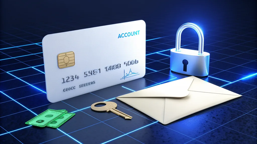 Locked account card and correspondence illustrating account restrictions