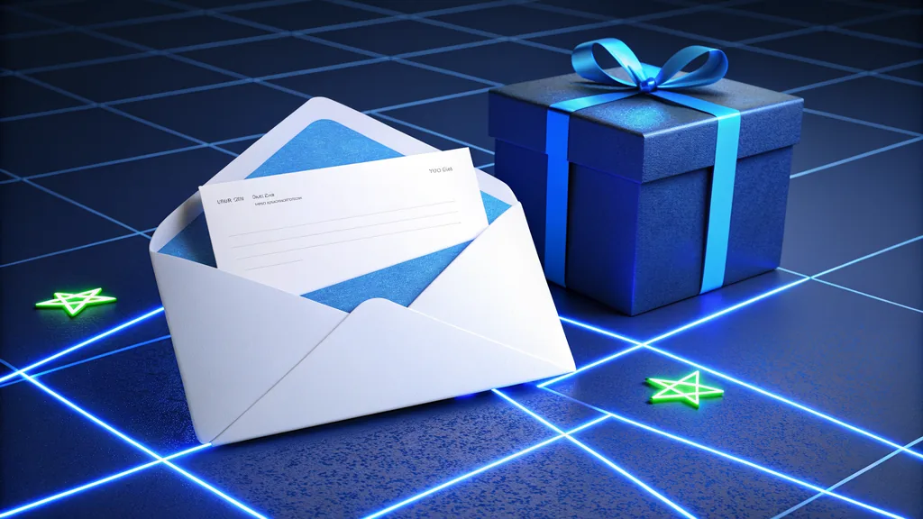Envelope and gift illustrating the bonus claim process