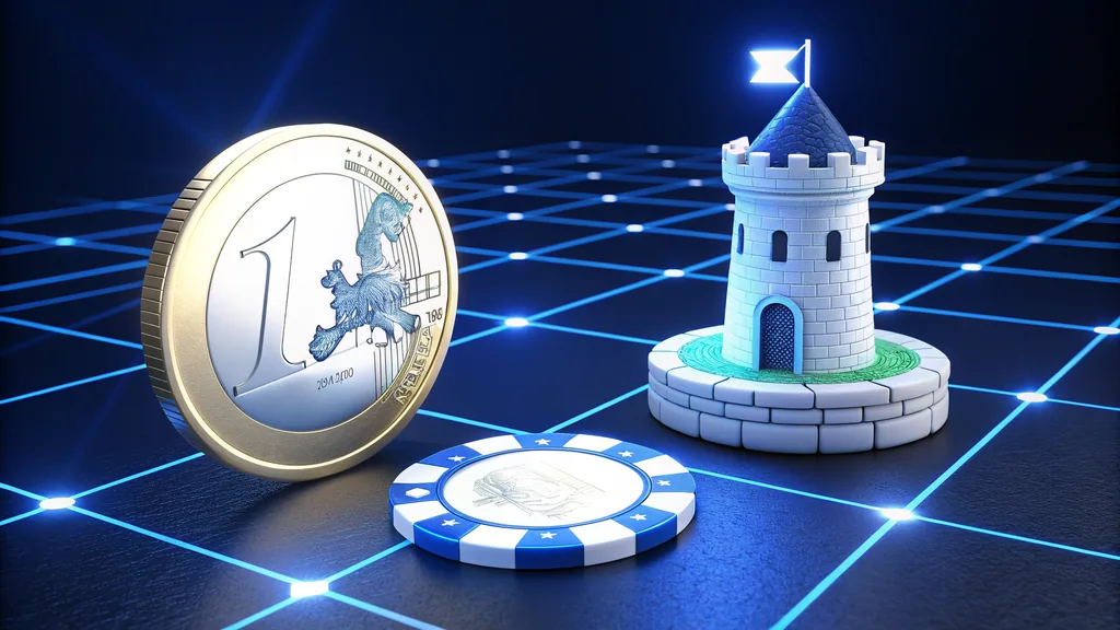 Tower model, euro coin and casino chips for Lithuania