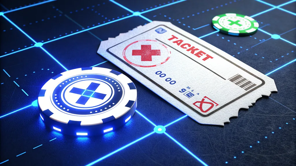 Crossed-out ticket and casino chips illustrating a cancelled bonus