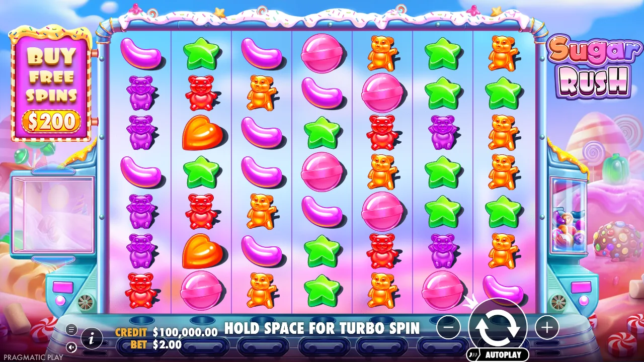 Sugar Rush game board in the official browser demo