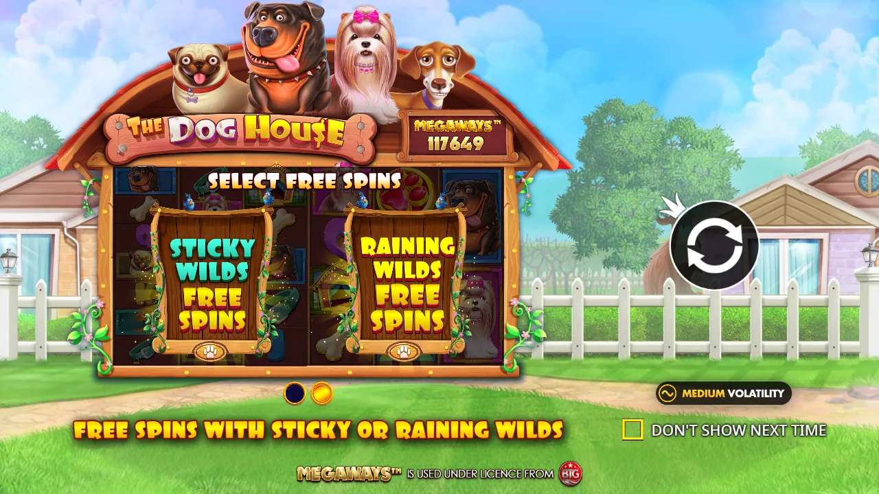 The Dog House Megaways introduction in the official browser demo