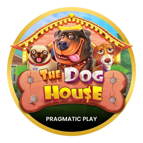 The Dog House by Pragmatic Play, with three dogs and a wooden title sign