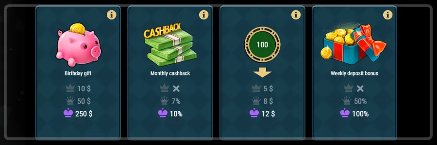 Bonuses And VIP System