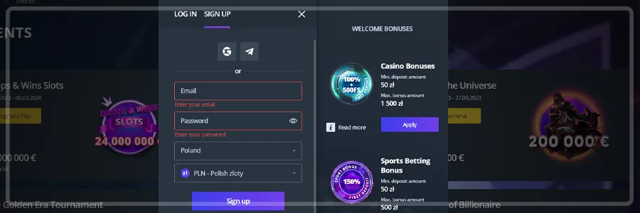 Jet Casino Registration Process