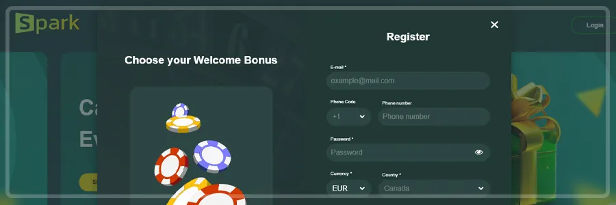 Spark Casino Registration Process