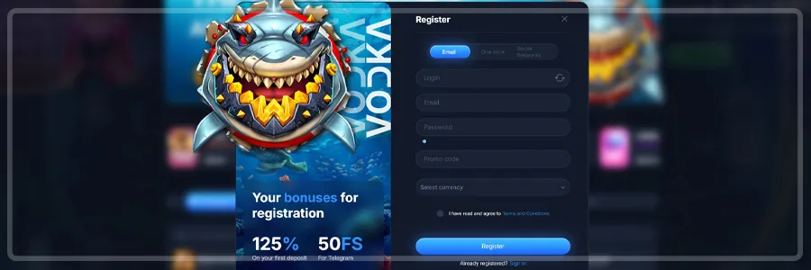 Vodka Casino Registration Process